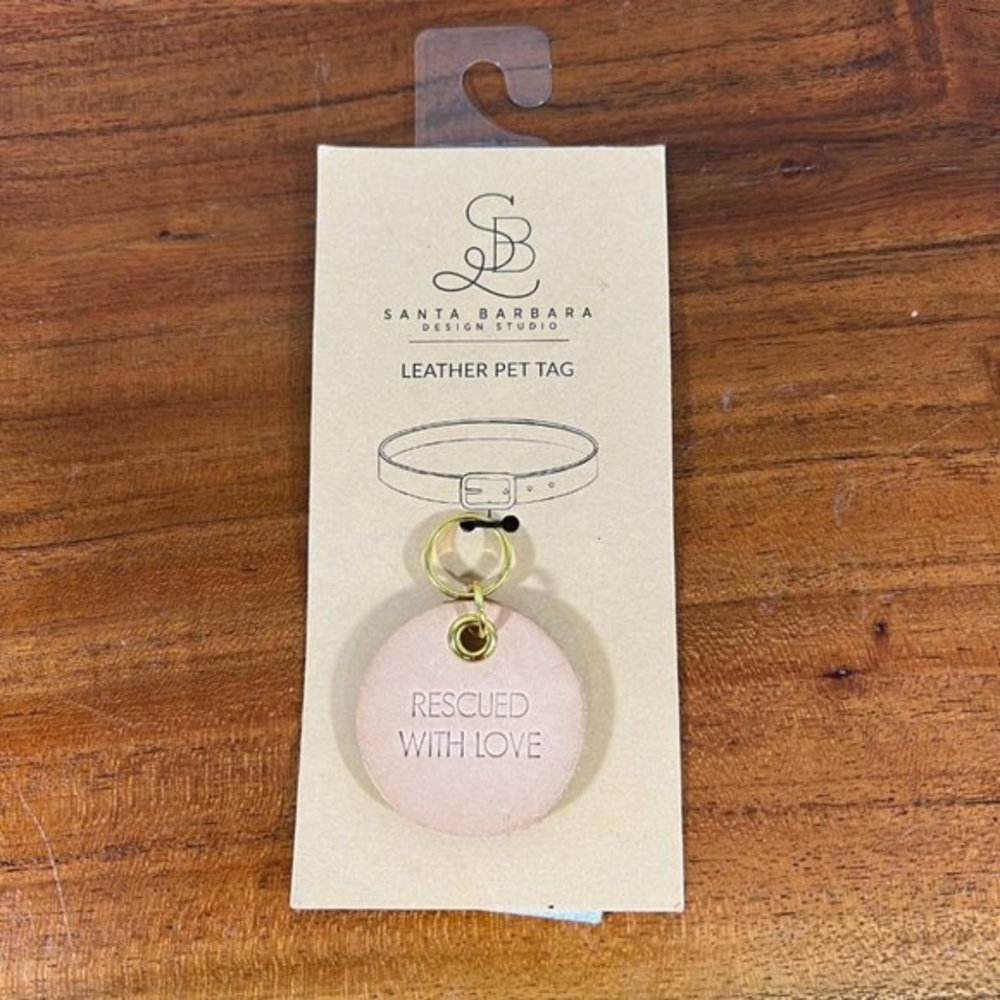 ⭐️4 for 20⭐️ NWT SANTA BARBARA "Rescued‎ With Love" Leather Pet Tag